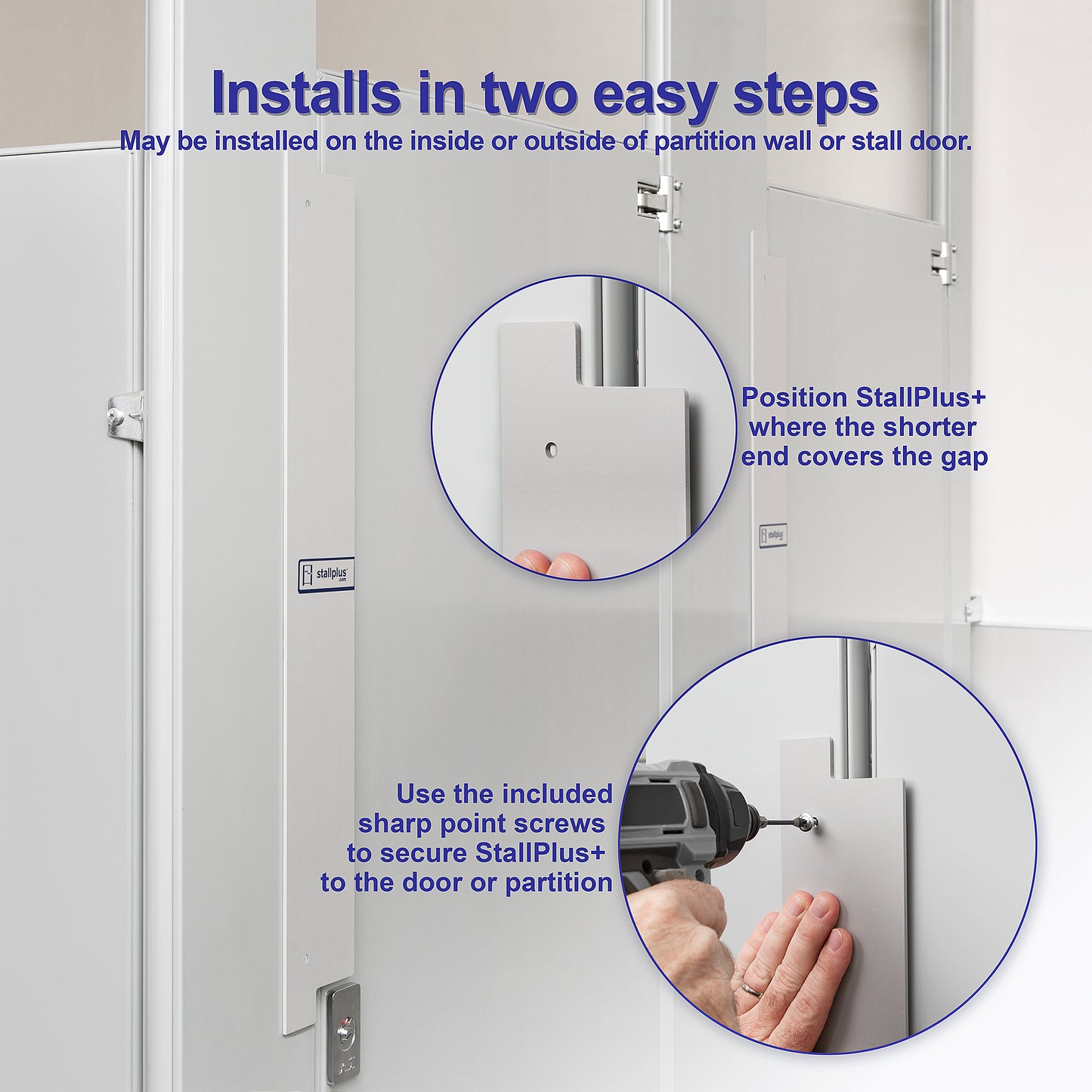 StallPlus+ Restroom Privacy Gap Guard: 4-Pack
